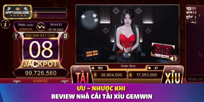 Ưu - nhược khi review nhà cái tài xỉu Gemwin